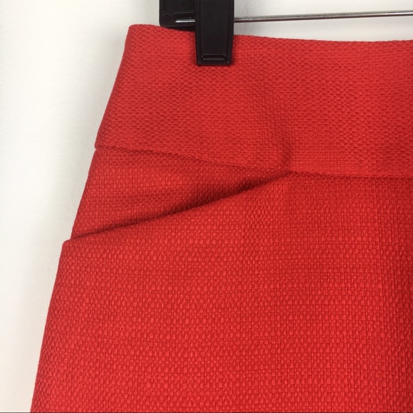 Red Ann Taylor LOFT 100% Cotton Skirt Size 0 - Picture 3 of 7